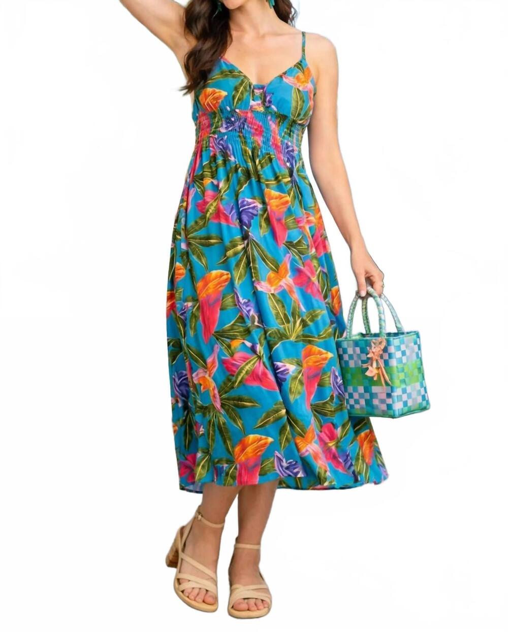 NEW BLU PEPPER paradise bay floral dress in blue